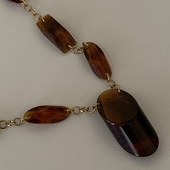 Vintage Lucite beaded 3D Pendant Necklace 36″ Long MCM