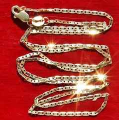 10k yellow gold necklace 18.0″ diamond cut mariner link chain vintage 1.6gr