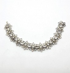 Crown Trifari Clear Rhinestone Flower Bracelet 6.5 In 1950’s