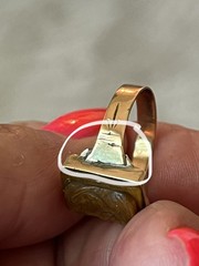 Sweet Victorian 10k Yellow Gold Carved Tiger Eye Cameo Ring 1.90 Grams Size 6