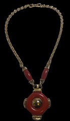 Vintage Signed Christian Dior Heavy Chain Pendant Necklace Germany 1974