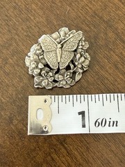 Vintage Birds & BloomsLimited Edition Pewter Brooch Pins Butterfly Birdhouse Set