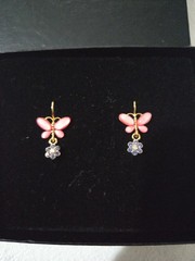 Joan Rivers Classics Collection Butterfly Flower Leverback Earrings Coral…