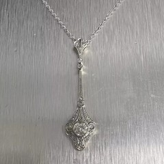 2Ct Art Deco Style Lab Created Diamond Anniversary 14K White Gold Finish Pendant