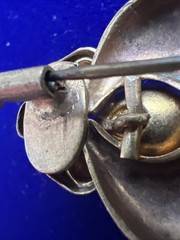 Vintage European Art Deco Gilded Brooch Trombone Clasp