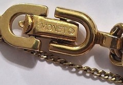 Vtg Monet Gold-tone 15 multi-color Dangling Charms