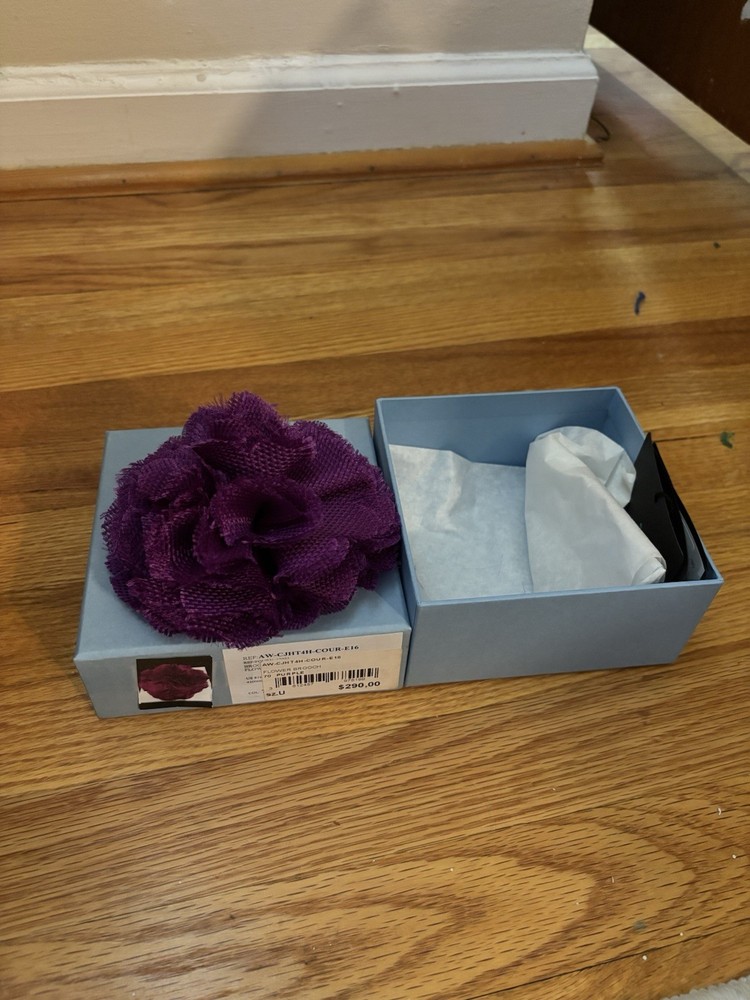 Lanvin Purple Floral Brooch NIB