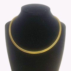 Vintage Gold Tone Omega Snake Chain Necklace 16.5 Inches