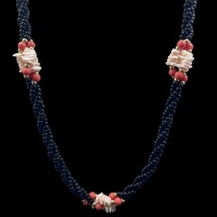 Vintage Coastal Mermaidcore Shell Beaded Necklace Cottagecore Resort Boho Chic