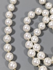 Vintage Glass Faux Pearl Knotted Neckalce Classic Elegant 26 in