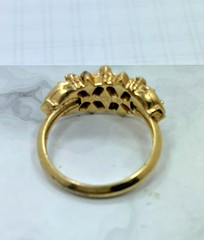 1973 Avon Royal Occasion Topaz Rhinestone Gold Tone Ring Size 7.5