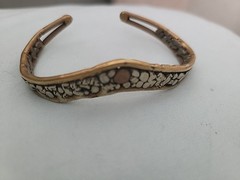 Bought at an estate sale Vintage Mixed Metals Gemstone Cuff Bracelet