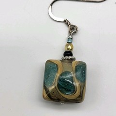 Fabulous Artisan Art Glass bead earrings pierced dangle