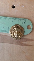 Art Deco Brass Stamped Findings Women’s Faces Set Of 3 For Brooch Or Pendant