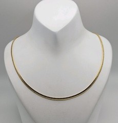 HCT Sterling Silver Vermeil Herringbone 2mm Chain Necklace 24″