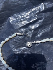 Vintage Australian Opal Bead Necklace 17” Silver Clasp Good Quality Opal Beads