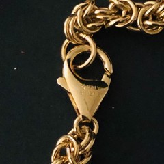 Italian 18K Gold Plated Rope Link Necklace Faux Pearl Accents 32in