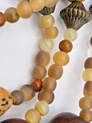 Todd Anthony Dendritic Jasper Wood Semi Precious Stones Metal Beaded Necklace