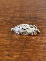 Art Deco Clasp White Gold Diamond Engraved Open Push Box Jewelry Finding