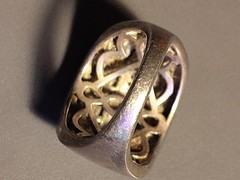 Vintage Sterling Silver 2 Ct Diamond Band Ring Size 10