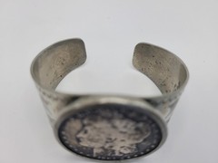 Morgan 1904 Silver Dollar Coin Cuff Bracelet 925 Thunderbird Jewelry Maker 62g