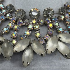 Juliana Vtg Rhinestone 3 piece set necklace bracelet earrings aurora borealis