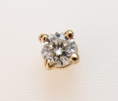 Natural Diamond 1/5ctw Petite Studs Round 14k Yellow Gold Earrings
