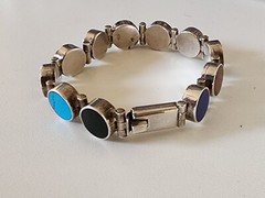 Sterling Silver Mexico Tri-195 Multi-Stone Bracelet