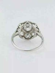 Art Deco Style Round Cut Lab Created Diamond 925 Sterling Silver Engagement Ring