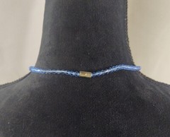 Vintage Beaded Necklace Light Blue Faceted Beads Hearts Magnetic Clasp Jewelry