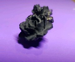 Vintage Juliana D&E Molded Plastic Rhinestone Flower Brooch Pin Mourning Jewelr