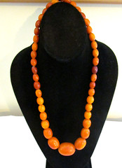 Antique Natural Butterscotch Egg Yolk Baltic Amber 36″ Bead Necklace Approx 100g