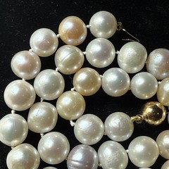Choker Cultured Pearl 14k 9mm Ball Clasp 10mm Big Multicolor Pearls 16.5” Unused
