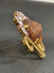 Antique Art Deco Czech Brooch “Glow” Lilac Rhinestones Trombone Clasp c1920s