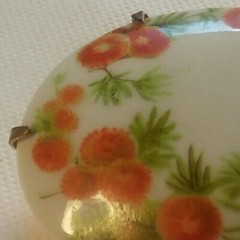 Vintage Jewelry 45mm Ceramic Flower Brooch 02-01-2022