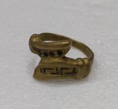 Vintage Moroccan Berber Brass Wrap Engraved Ring Tribal Amazigh Statement