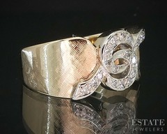 Vintage 14k Yellow Gold Single Cut Natural .10ctw Diamond Ladies Band 6g p88910