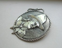 Hartmans Durango Sterling Silver Confederate General Soldier Cowboy Pin Badge