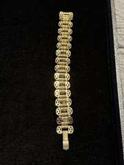 Vintage Faux Mini Mosiac Bracelet And Clip Earrings Set