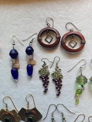 13 pr Colorful Vintage Estate Modern Costume Jewelry Earrings Lot Grapes Suns