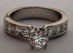 Platinum, Diamond Engagement Ring, Vintage, Estate, Natural, High Color Grade H