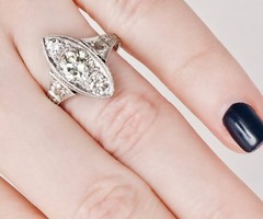 Antique Style 1.80ctw Lab Created Diamond Engagement Art Deco 14k White Gold FN
