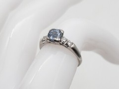 Antique 1920s $3000 1.50ct Ceylon BLUE Sapphire Diamond Platium Ring