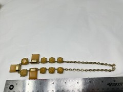 Gorgeous Ann Taylor LOFT Goldtone Peach Gold Lucite Inset 18″ Necklace