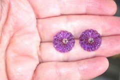 Vintage Amethyst Flower Jackets For Earrings Use With Any Studs You own