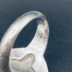 Vintage 925 Sterling Silver Ornate Domed Oval Statement Ring Size 6.75 Openwork