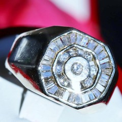 14k yellow gold size 11 ring 0.90ct natural diamond vintage handmade 11.75gr