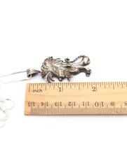 Vintage Lion Sterling Silver Large Necklace 925 Animal Lover Precious Metal Gift