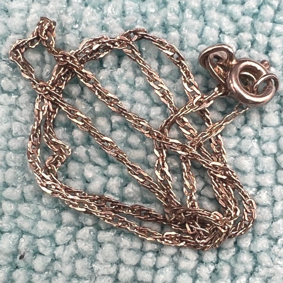 Vintage Sterling Silver Anklet Italian Twisted Curb Chain Dainty 10″ .9g