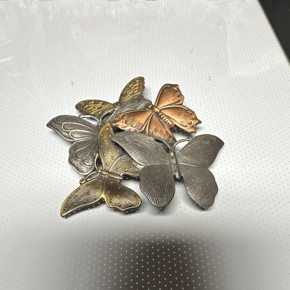 Butterfly Pin Brooch, Tricolor, Silver ,copper ,bronze T And K￼